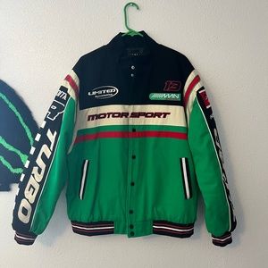 Men’s BoohooMAN Oversized Limited Automotive Moto Jacket Size Medium